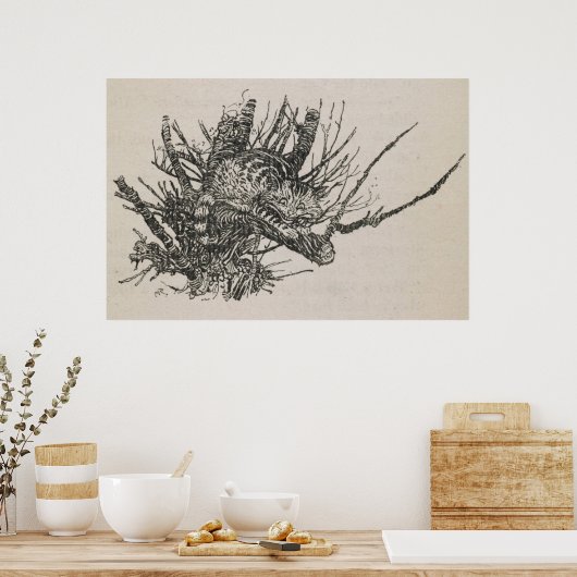 Die Cheshire-Katze im Baum Arthur Rackham Poster (Küche)