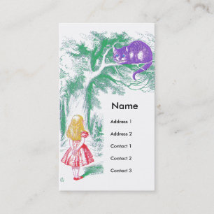 "Die Cheshire-Katze" "von der Alicen im Wunderland Visitenkarte