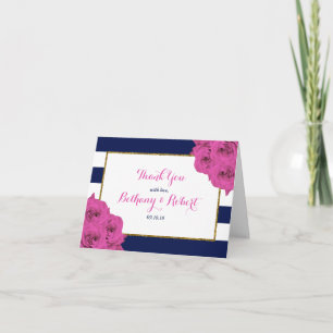 Die Chic Modern Luxe Hochzeitskollektion rosa Rose Dankeskarte