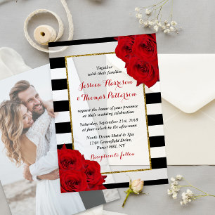 Die Chic Modern Luxe Hochzeitskollektion - Rote Ro Pergament Einladungen