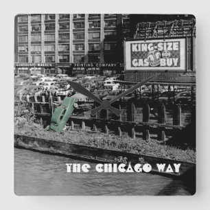 DIE CHICAGO-ART WÜTENDER AUTOFahrer COLORSPLASH AN Quadratische Wanduhr