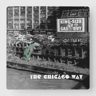 DIE CHICAGO-ART WÜTENDER AUTOFahrer COLORSPLASH AN Quadratische Wanduhr