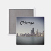 Die Chicago-Skyline mit Nebelfilter Magnet (Vorderseite/Rückseite)
