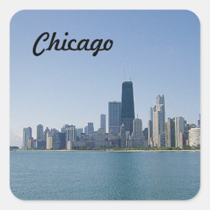 Die Chicago-Skyline Quadratischer Aufkleber