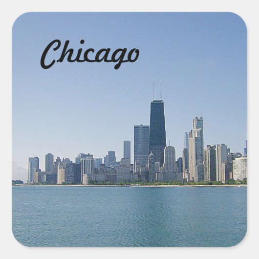 Die Chicago-Skyline Quadratischer Aufkleber (Vorderseite)