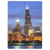 Die Chicago-Skyline vom Adler Planetarium Klemmbrett (Rückseite)