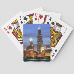Die Chicago-Skyline vom Adler Planetarium Spielkarten