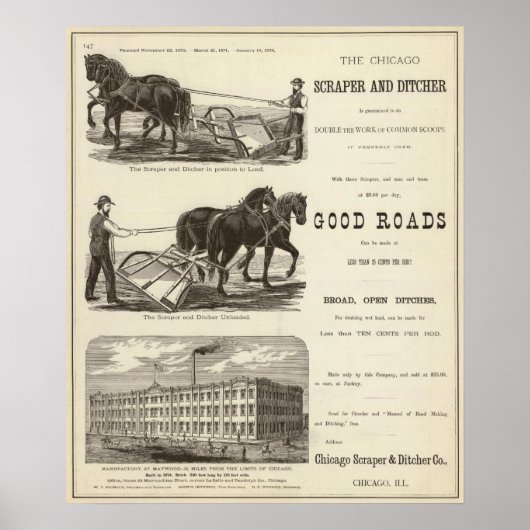 Die Chicagoer Scraper und Ditcher Poster (Vorne)