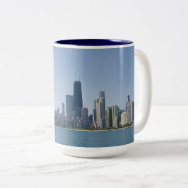 Die Chicagoer Skyline Zweifarbige Tasse