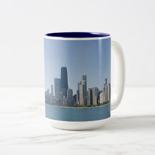 Die Chicagoer Skyline Zweifarbige Tasse