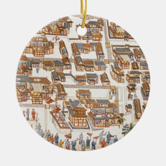 Die chinesische Fabrik in der Straße von Teng-Chan Keramikornament (Vorne)