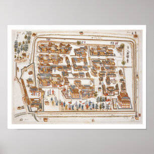 Die chinesische Fabrik in der Straße von Teng-chan Poster