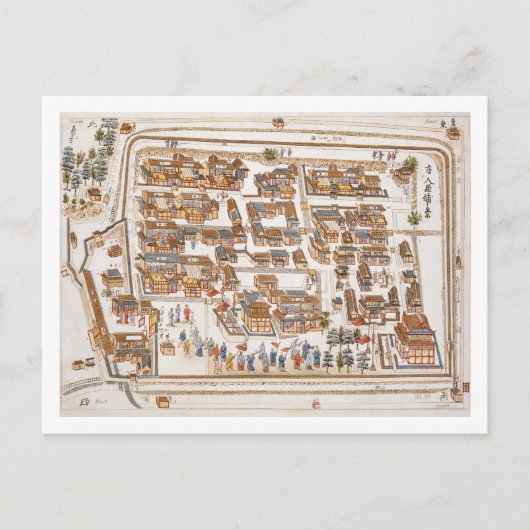 Die chinesische Fabrik in der Straße von Teng-chan Postkarte (Vorderseite)