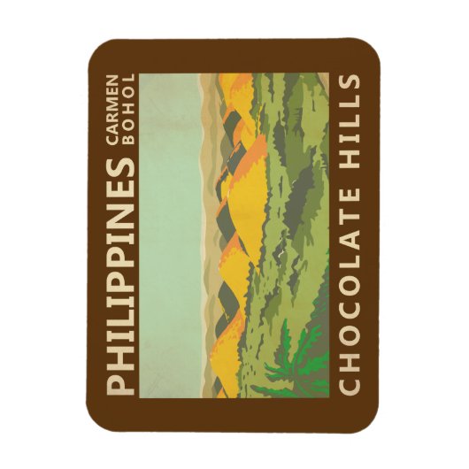 Die Chocolate Hills Philippinen Vintag Magnet (Vertikal)