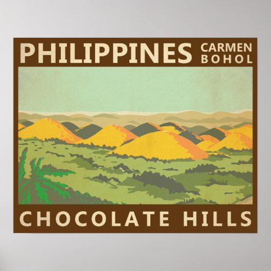 Die Chocolate Hills Philippinen Vintag Poster (Vorne)