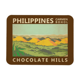 Die Chocolate Hills Philippinen Vintage Magnet