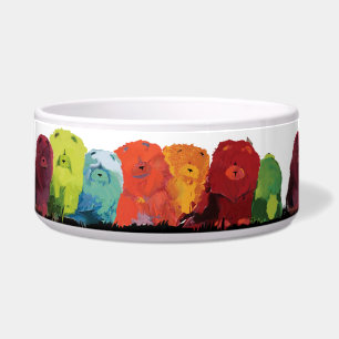 DIE CHOW-CHOW LINIE Aquarellchow-chowe verfolgen Napf