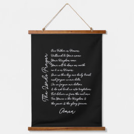 Die Christliche Holzrolle des Herrn im Gebet Wandteppich Mit Holzrahmen