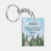 Die Christliche Schrift der Wasserfarbe erfreut si Schlüsselanhänger (Vorderseite links)