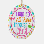 Die christlichen Regenbogen-Herzen kann ich alle Keramik Ornament (Rechts)