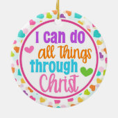 Die christlichen Regenbogen-Herzen kann ich alle Keramik Ornament (Hinten)