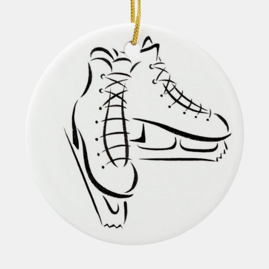 DIE CHRISTMAS-ORNATION DES EISEN-SKATERS KERAMIK ORNAMENT (Vorne)