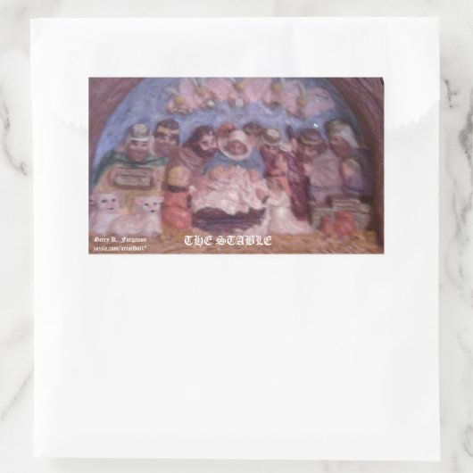 "DIE CHRISTMAS STABIL" RECTANGULAR STICKER (Tasche)