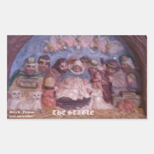 "DIE CHRISTMAS STABIL" RECTANGULAR STICKER (Vorderseite)