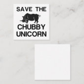 DIE CHUBBY UNICORN RHINO gerettet Quadratische Visitenkarte (Vorne/Hinten)