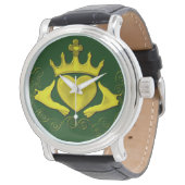 Die Claddagh (Gold) Armbanduhr (Schrägansicht)