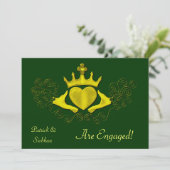 Die Claddagh (Gold) Einladung (Stehend Vorderseite)