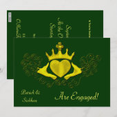 Die Claddagh (Gold) Einladung (Vorne/Hinten)