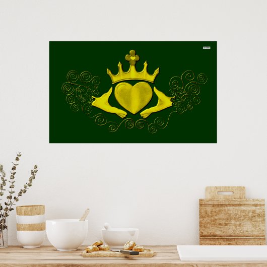 Die Claddagh (Gold) Poster (Küche)