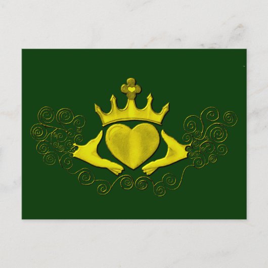 Die Claddagh (Gold) Postkarte (Vorderseite)
