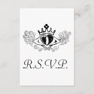 Die Claddagh R.S.V.P-Karte (schwarz) RSVP Karte