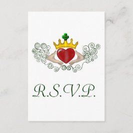 Die Claddagh R.S.V.P-Karte (Vollfarbe) RSVP Karte
