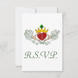 Die Claddagh R.S.V.P-Karte (Vollfarbe) RSVP Karte