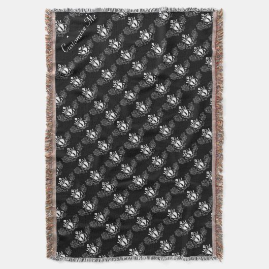 Die Claddagh (weiß) Decke (Vorderseite Vertikal)