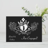 Die Claddagh (weiß) Einladung (Stehend Vorderseite)