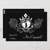 Die Claddagh (weiß) Einladung (Vorne/Hinten)