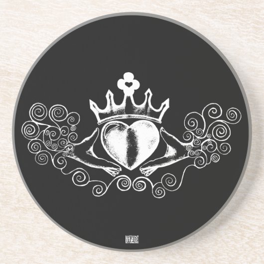 Die Claddagh (weiß) Getränkeuntersetzer (Vorne)