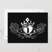 Die Claddagh (weiß) Postkarte (Vorne/Hinten)