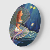Die Clamshell Mermaid Art Wall Clock Große Wanduhr (Winkel)