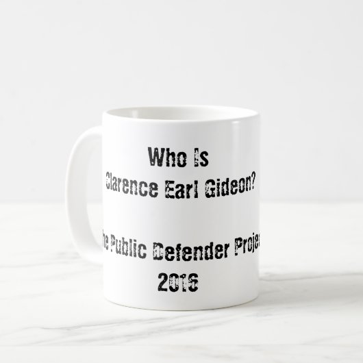Die Clarence Graf Gideon Mugshot-Tasse Kaffeetasse (Vorderseite Links)