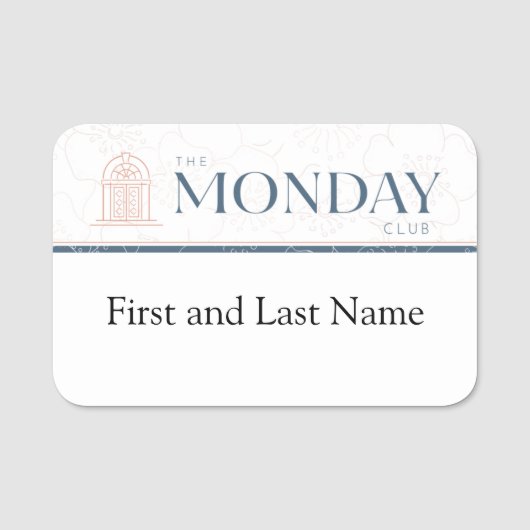 Die Classic-Tag-Nummer des Montag-Clubs Namensschild (Vorderseite)