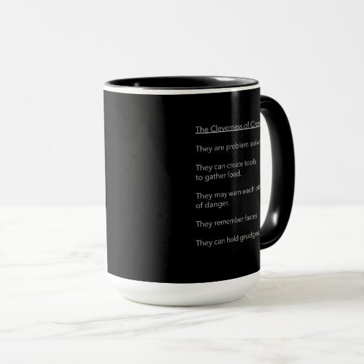 Die Cleverness der Krähen Tasse (VorderseiteRechts)