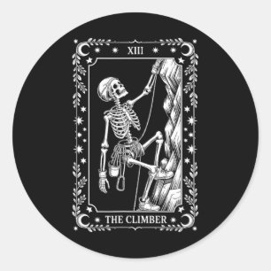 Die Climber Tarot Karte, Rock Climbing _2  Runder Aufkleber
