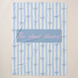 Die Cloud Blanket Blue Bows Fleece Decke Sherpadecke