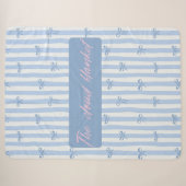 Die Cloud Blanket Blue Bows Fleece Decke Sherpadecke (Vorderseite (Horizontal))