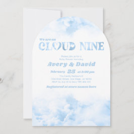 Die Cloud Nine Fluffy Cloud Baby Boy Showdusche Einladung